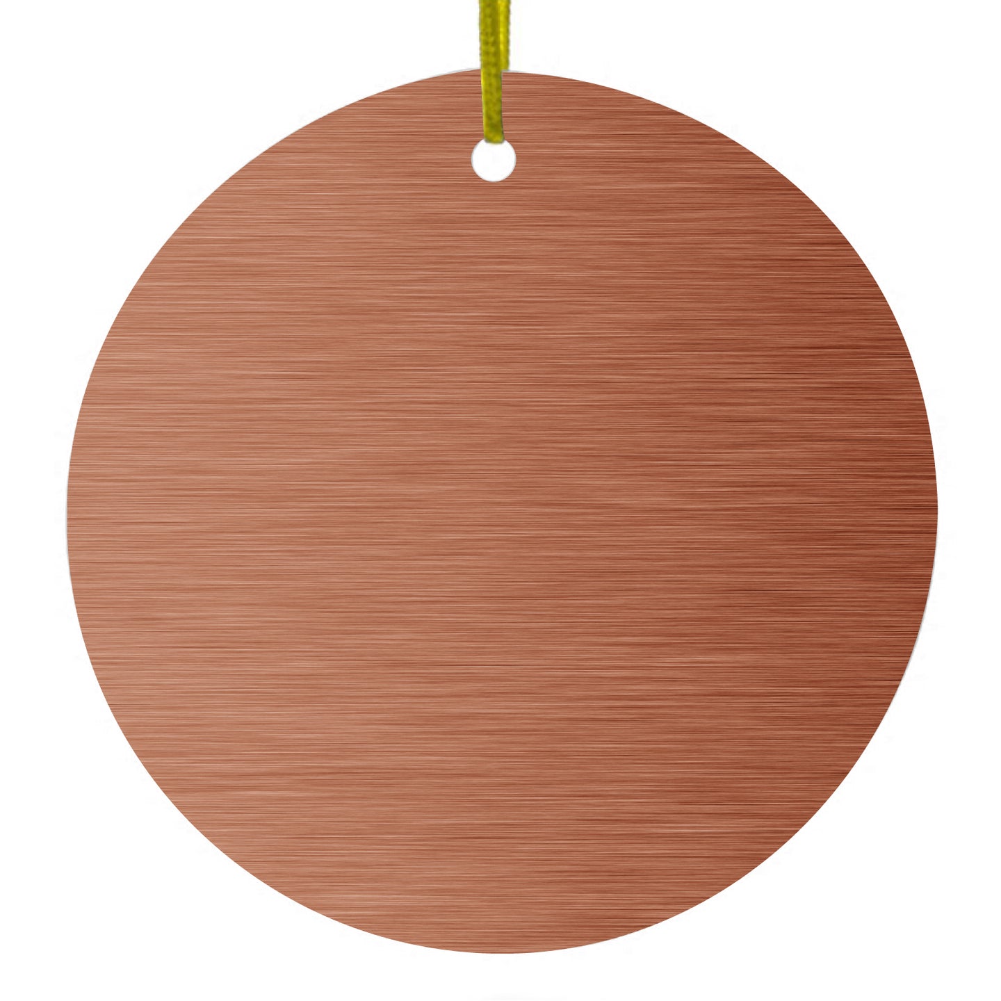 DistinctInk® Hanging Ceramic Christmas Tree Ornament with Gold String - Great Gift / Present - 2 3/4 inch Diameter - Orange Stainless Steel Image Print