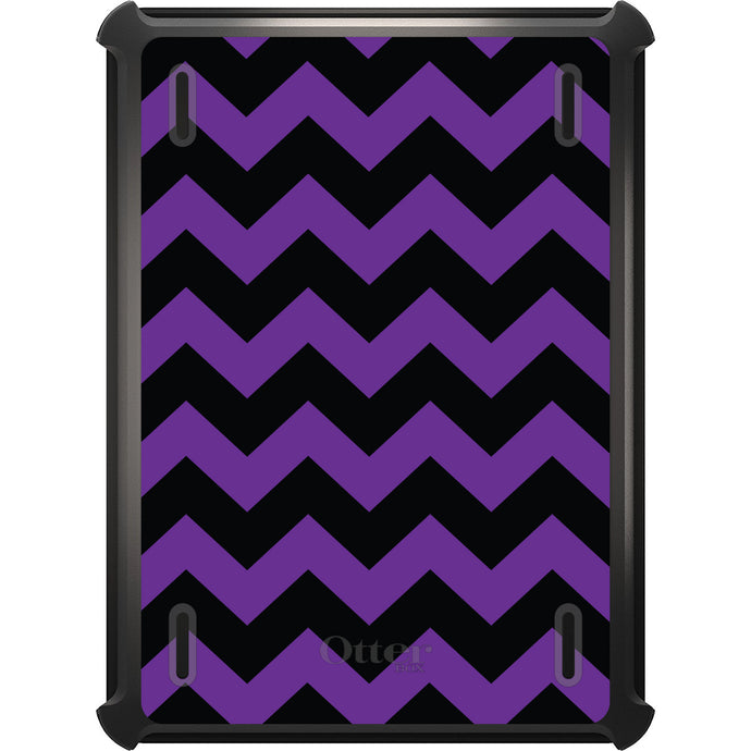 DistinctInk™ OtterBox Defender Series Case for Apple iPad / iPad Pro / iPad Air / iPad Mini - Black Purple Chevron Stripes