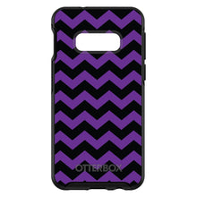 DistinctInk™ OtterBox Symmetry Series Case for Apple iPhone / Samsung Galaxy / Google Pixel - Black Purple Chevron Stripes