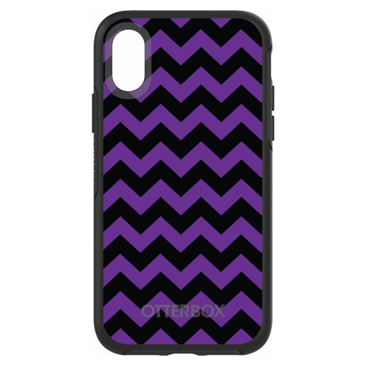 Black Purple Chevron Stripes OtterBox Symmetry Case for iPhone & Galaxy, view 4