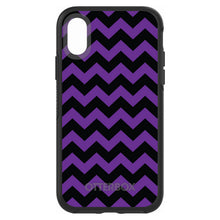 DistinctInk™ OtterBox Symmetry Series Case for Apple iPhone / Samsung Galaxy / Google Pixel - Black Purple Chevron Stripes