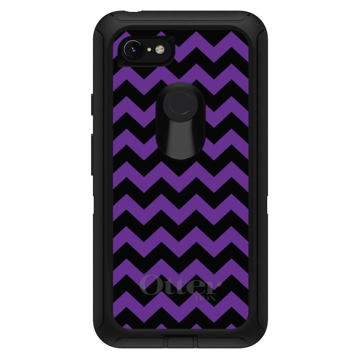 Black Purple Chevron Stripes OtterBox Defender Case for iPhone & Galaxy, view 15