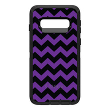 DistinctInk™ OtterBox Defender Series Case for Apple iPhone / Samsung Galaxy / Google Pixel - Black Purple Chevron Stripes