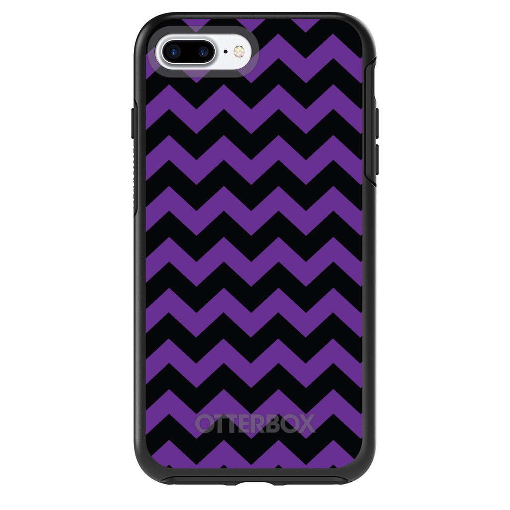 Black Purple Chevron Stripes OtterBox Symmetry Case for iPhone & Galaxy, view 2