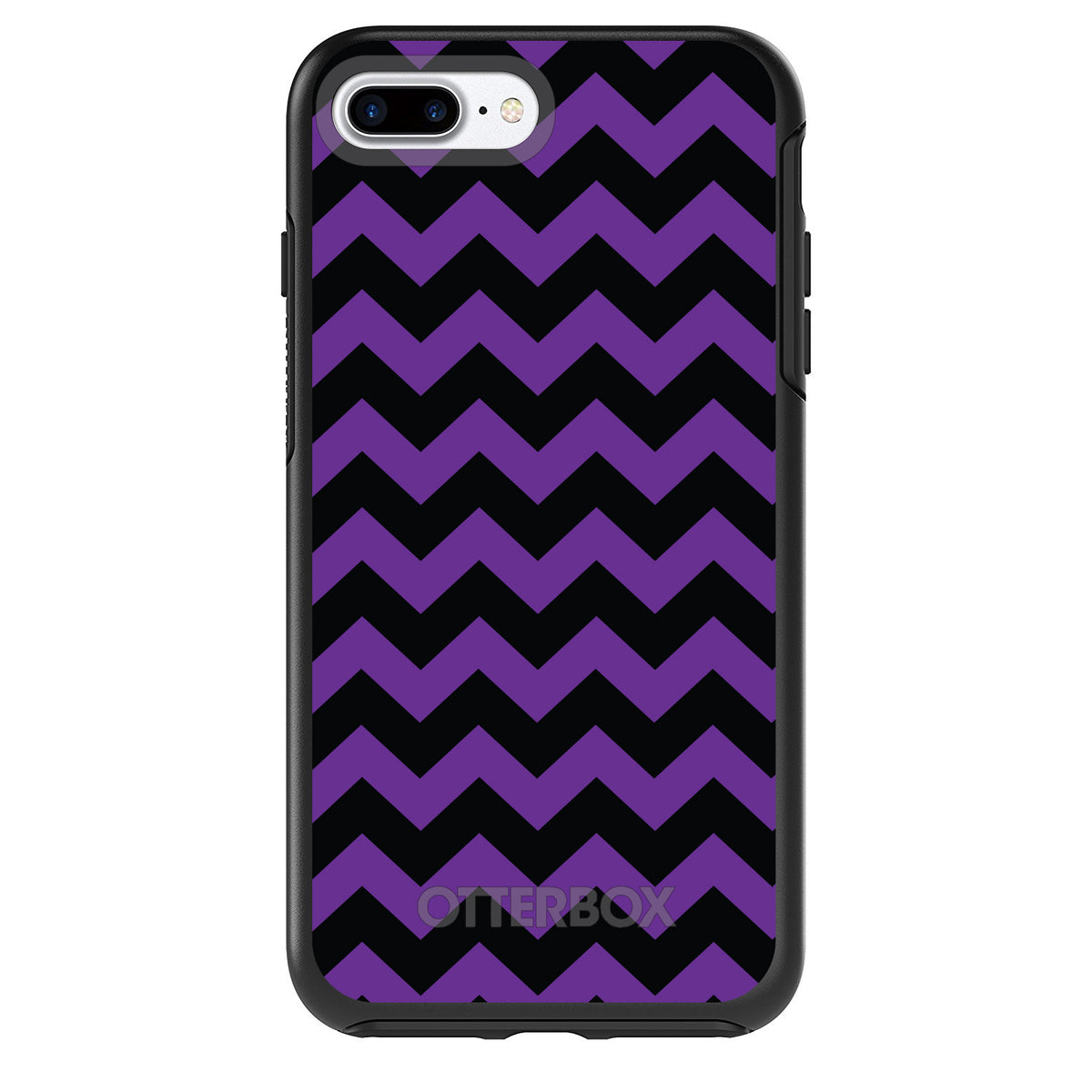 Black Purple Chevron Stripes OtterBox Symmetry Case for iPhone & Galaxy, view 2