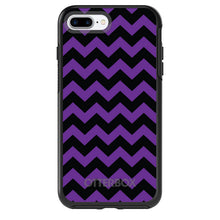 DistinctInk™ OtterBox Symmetry Series Case for Apple iPhone / Samsung Galaxy / Google Pixel - Black Purple Chevron Stripes