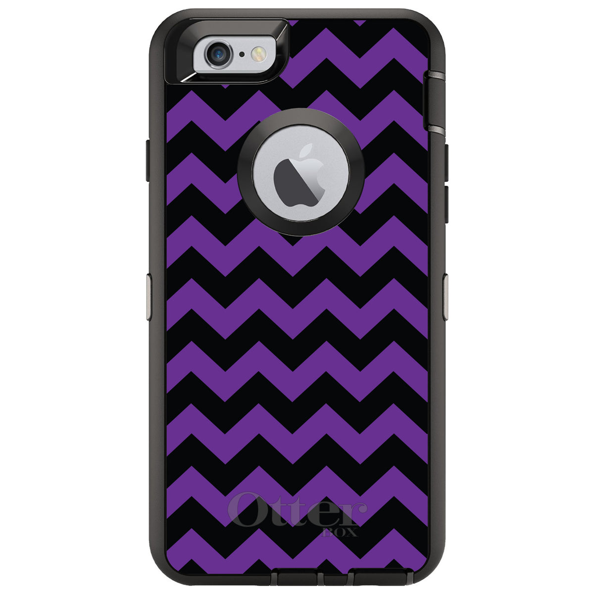 Black Purple Chevron Stripes OtterBox Defender Case for iPhone & Galaxy, view 4