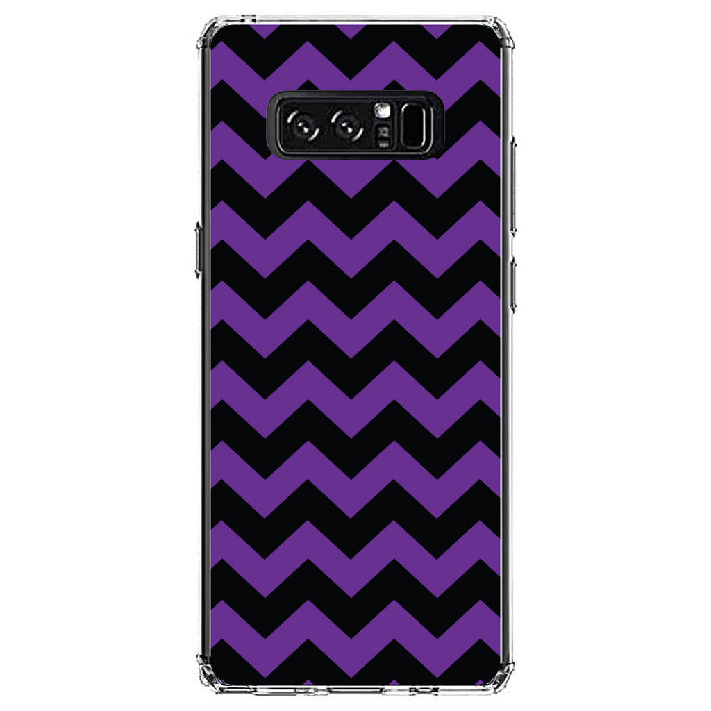 Black Purple Chevron Stripes Clear Shockproof iPhone Case, view 12