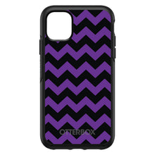 DistinctInk™ OtterBox Symmetry Series Case for Apple iPhone / Samsung Galaxy / Google Pixel - Black Purple Chevron Stripes