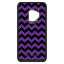 DistinctInk™ OtterBox Symmetry Series Case for Apple iPhone / Samsung Galaxy / Google Pixel - Black Purple Chevron Stripes