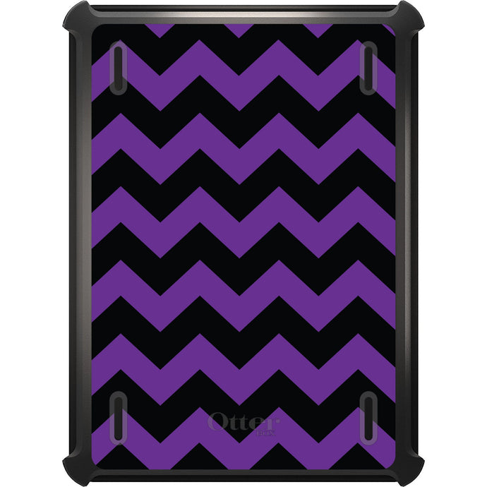 DistinctInk™ OtterBox Defender Series Case for Apple iPad / iPad Pro / iPad Air / iPad Mini - Black Purple Chevron Stripes