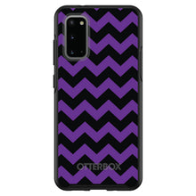 DistinctInk™ OtterBox Symmetry Series Case for Apple iPhone / Samsung Galaxy / Google Pixel - Black Purple Chevron Stripes