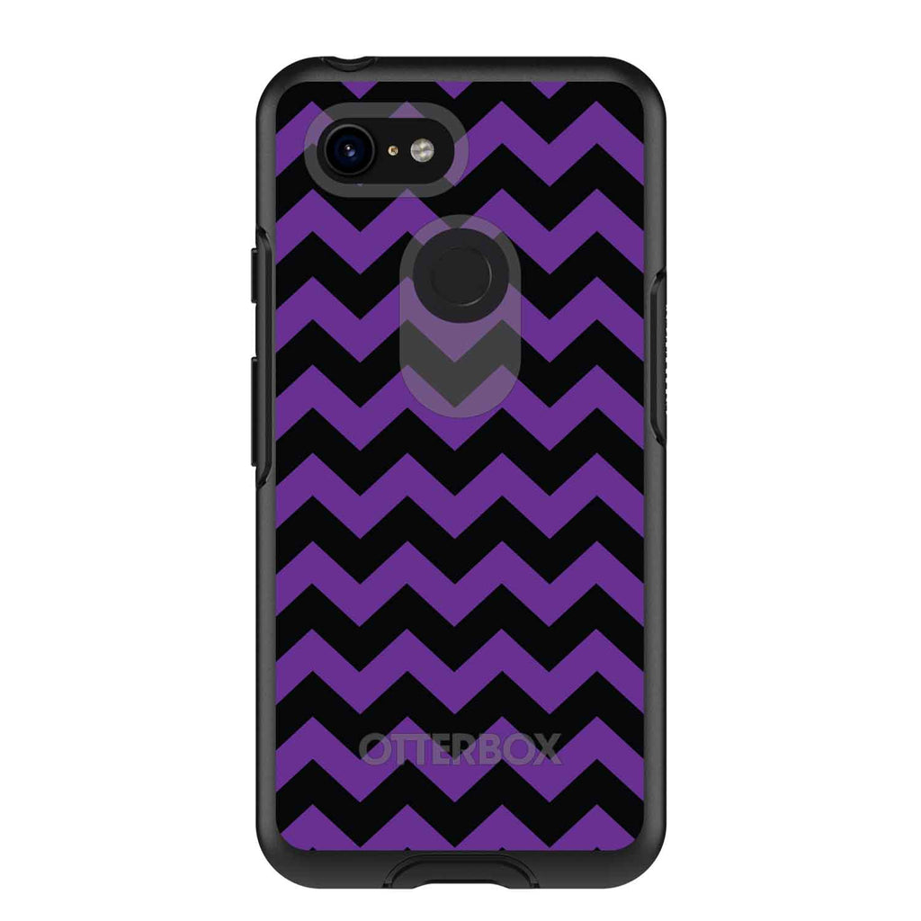 Black Purple Chevron Stripes OtterBox Symmetry Case for iPhone & Galaxy, view 15
