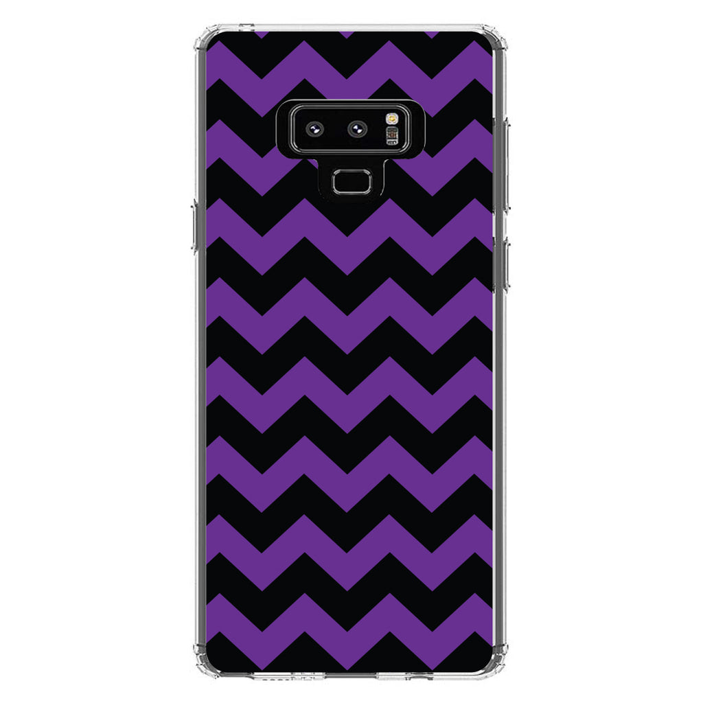 Black Purple Chevron Stripes Clear Shockproof iPhone Case, view 11