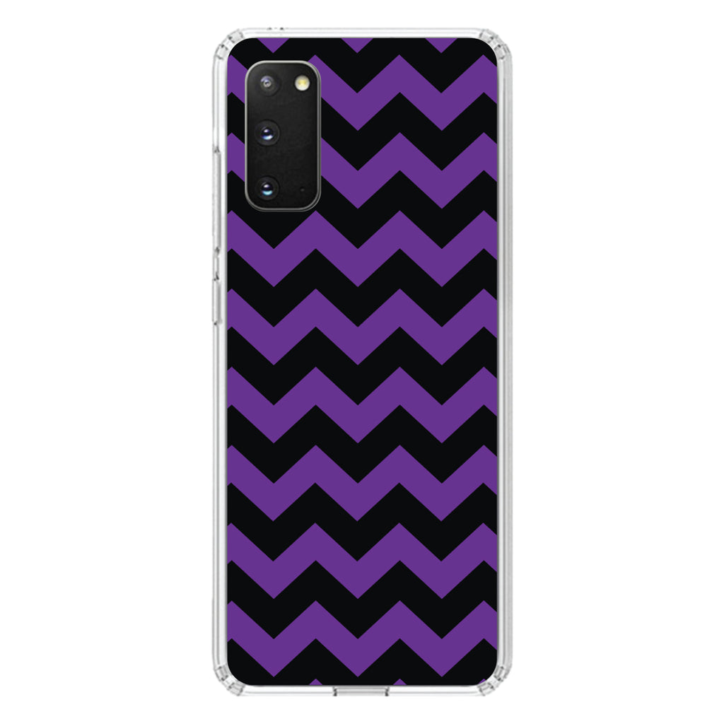 Black Purple Chevron Stripes Clear Shockproof iPhone Case, view 13
