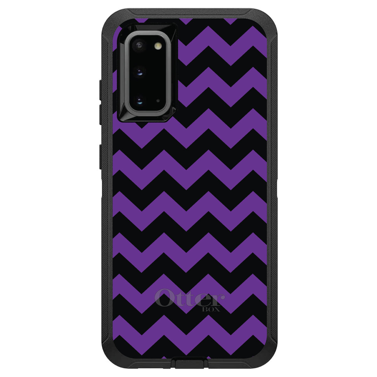 Black Purple Chevron Stripes OtterBox Defender Case for iPhone & Galaxy, view 5