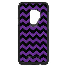 DistinctInk™ OtterBox Symmetry Series Case for Apple iPhone / Samsung Galaxy / Google Pixel - Black Purple Chevron Stripes