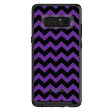 DistinctInk™ OtterBox Symmetry Series Case for Apple iPhone / Samsung Galaxy / Google Pixel - Black Purple Chevron Stripes