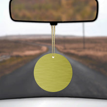 DistinctInk® Hanging Ceramic Christmas Tree Ornament with Gold String - Great Gift / Present - 2 3/4 inch Diameter - Yellow Stainless Steel Image Print