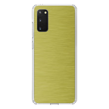 DistinctInk® Clear Shockproof Hybrid Case for Apple iPhone / Samsung Galaxy / Google Pixel - Yellow Stainless Steel Image Print