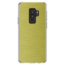 DistinctInk® Clear Shockproof Hybrid Case for Apple iPhone / Samsung Galaxy / Google Pixel - Yellow Stainless Steel Image Print