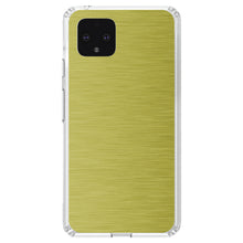 DistinctInk® Clear Shockproof Hybrid Case for Apple iPhone / Samsung Galaxy / Google Pixel - Yellow Stainless Steel Image Print
