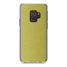 DistinctInk® Clear Shockproof Hybrid Case for Apple iPhone / Samsung Galaxy / Google Pixel - Yellow Stainless Steel Image Print