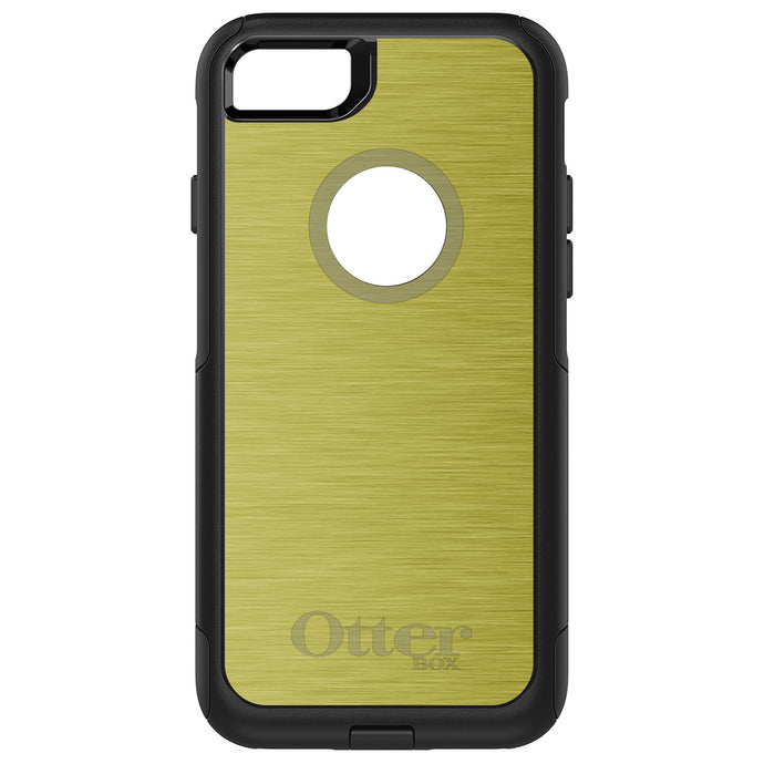 DistinctInk OtterBox Commuter Series Case for Apple iPhone or Samsung Galaxy - Yellow Stainless Steel Print