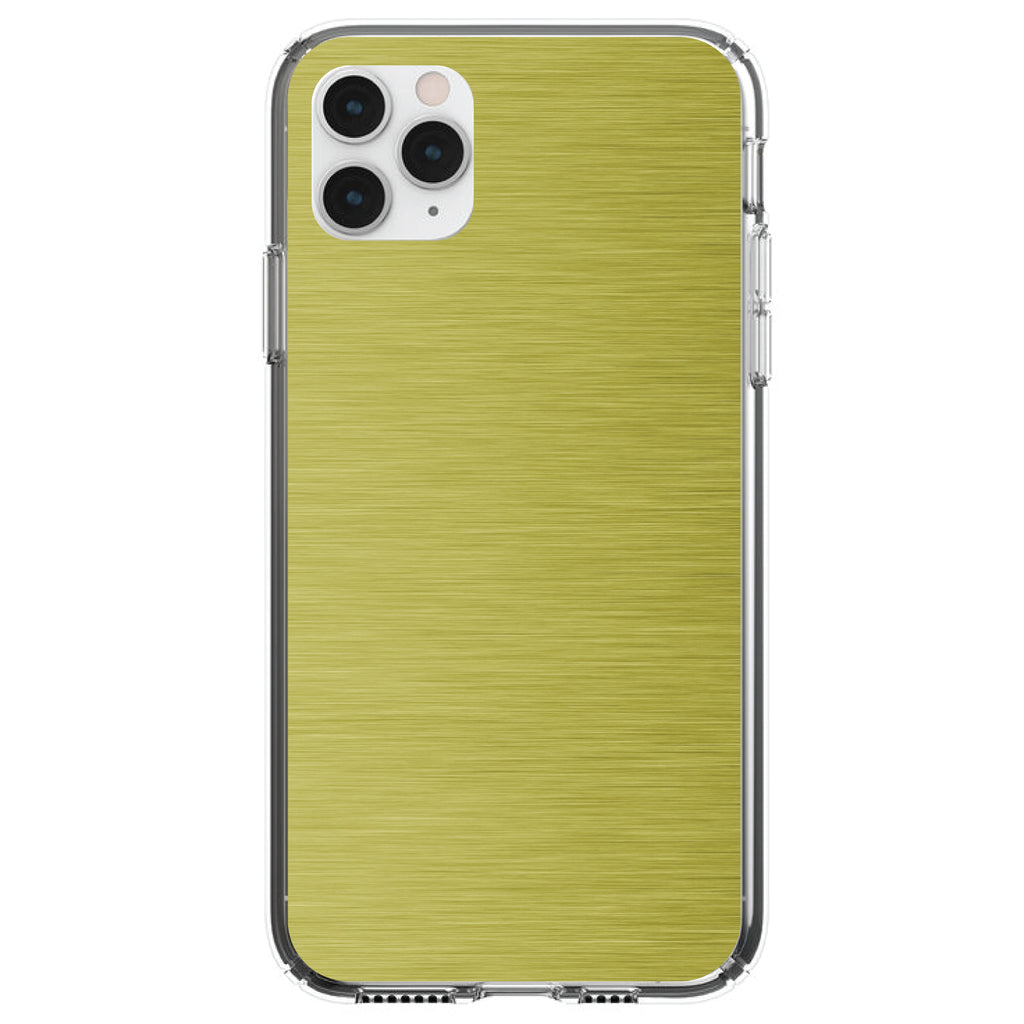 Yellow Stainless Steel Image Print Clear Shockproof iPhone Case
