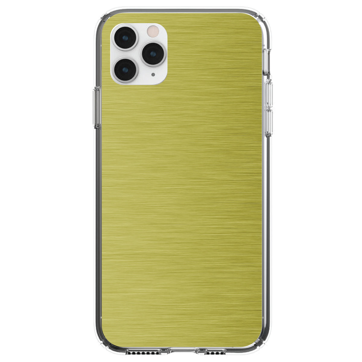 Yellow Stainless Steel Image Print Clear Shockproof iPhone Case
