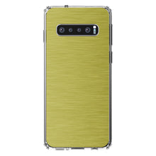 DistinctInk® Clear Shockproof Hybrid Case for Apple iPhone / Samsung Galaxy / Google Pixel - Yellow Stainless Steel Image Print