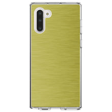 DistinctInk® Clear Shockproof Hybrid Case for Apple iPhone / Samsung Galaxy / Google Pixel - Yellow Stainless Steel Image Print