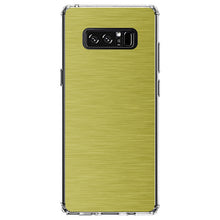 DistinctInk® Clear Shockproof Hybrid Case for Apple iPhone / Samsung Galaxy / Google Pixel - Yellow Stainless Steel Image Print
