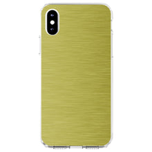 DistinctInk® Clear Shockproof Hybrid Case for Apple iPhone / Samsung Galaxy / Google Pixel - Yellow Stainless Steel Image Print