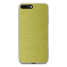 DistinctInk® Clear Shockproof Hybrid Case for Apple iPhone / Samsung Galaxy / Google Pixel - Yellow Stainless Steel Image Print