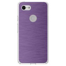DistinctInk® Clear Shockproof Hybrid Case for Apple iPhone / Samsung Galaxy / Google Pixel - Purple Stainless Steel Image Print