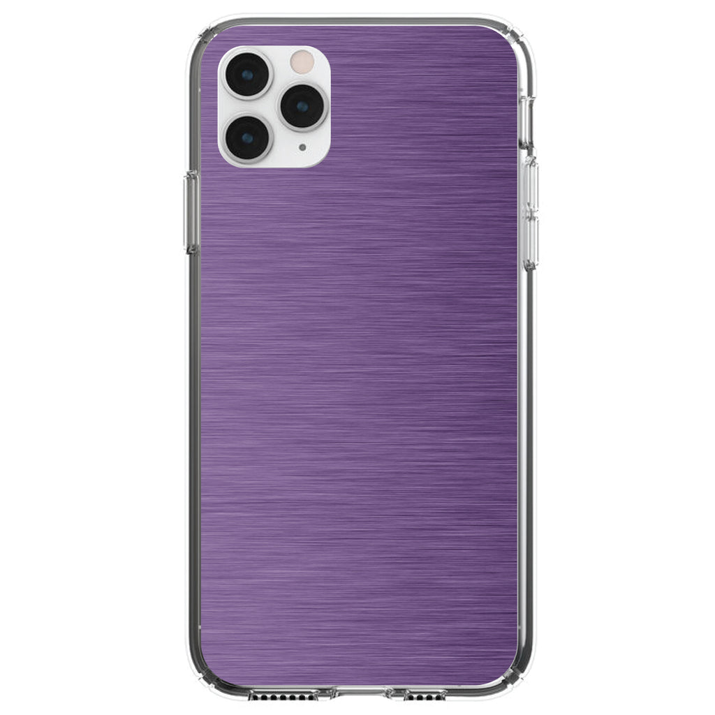 Purple Stainless Steel Image Print Clear Shockproof iPhone Case