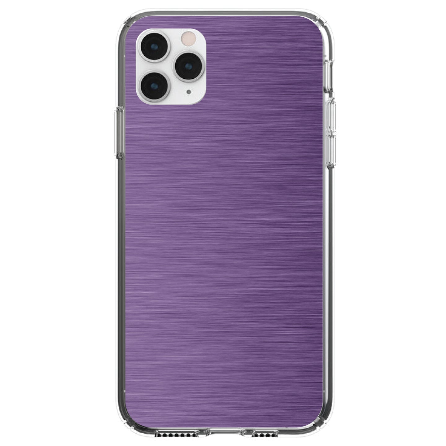 DistinctInk® Clear Shockproof Hybrid Case for Apple iPhone / Samsung Galaxy / Google Pixel - Purple Stainless Steel Image Print