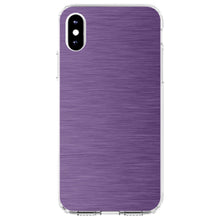 DistinctInk® Clear Shockproof Hybrid Case for Apple iPhone / Samsung Galaxy / Google Pixel - Purple Stainless Steel Image Print