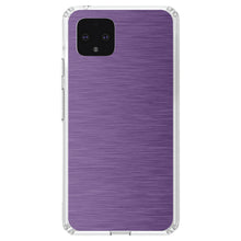 DistinctInk® Clear Shockproof Hybrid Case for Apple iPhone / Samsung Galaxy / Google Pixel - Purple Stainless Steel Image Print