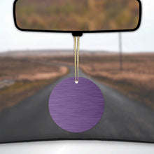 DistinctInk® Hanging Ceramic Christmas Tree Ornament with Gold String - Great Gift / Present - 2 3/4 inch Diameter - Purple Stainless Steel Image Print