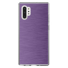 DistinctInk® Clear Shockproof Hybrid Case for Apple iPhone / Samsung Galaxy / Google Pixel - Purple Stainless Steel Image Print