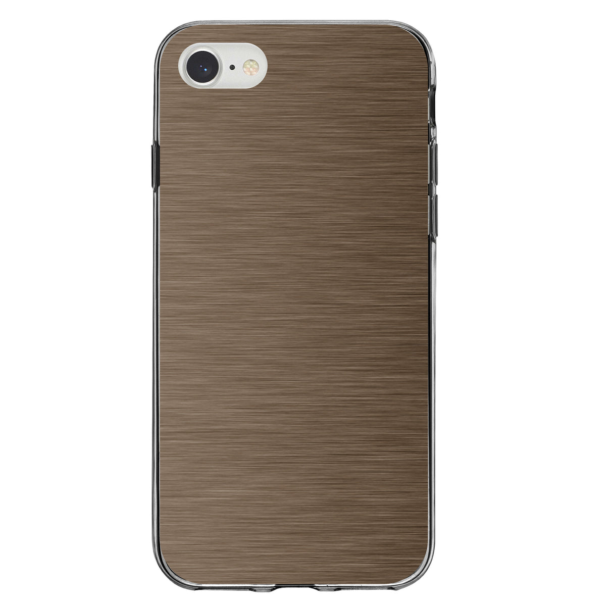 Brown Stainless Steel Image Print Clear Shockproof iPhone Case, view 5