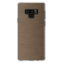 DistinctInk® Clear Shockproof Hybrid Case for Apple iPhone / Samsung Galaxy / Google Pixel - Brown Stainless Steel Image Print