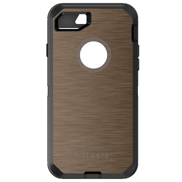 DistinctInk™ OtterBox Defender Series Case for Apple iPhone / Samsung Galaxy / Google Pixel - Brown Stainless Steel Print