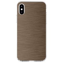 DistinctInk® Clear Shockproof Hybrid Case for Apple iPhone / Samsung Galaxy / Google Pixel - Brown Stainless Steel Image Print
