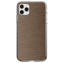 DistinctInk® Clear Shockproof Hybrid Case for Apple iPhone / Samsung Galaxy / Google Pixel - Brown Stainless Steel Image Print