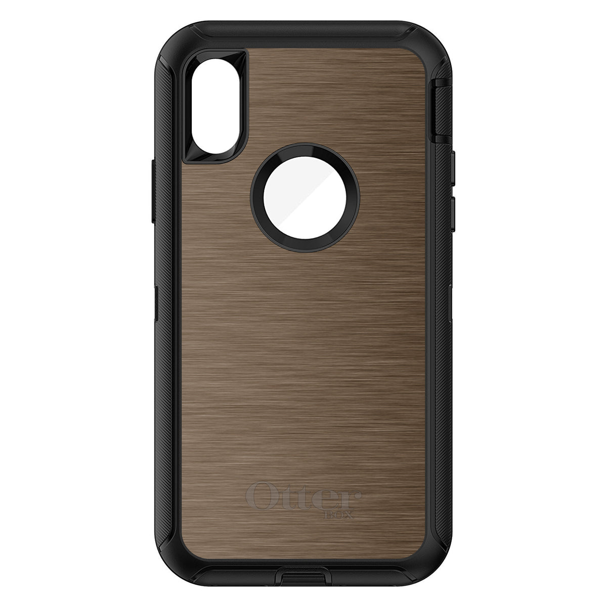 Brown Stainless Steel Print OtterBox Defender Case for iPhone & Galaxy, view 3