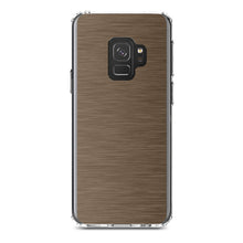 DistinctInk® Clear Shockproof Hybrid Case for Apple iPhone / Samsung Galaxy / Google Pixel - Brown Stainless Steel Image Print