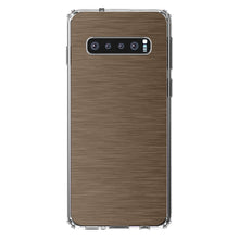 DistinctInk® Clear Shockproof Hybrid Case for Apple iPhone / Samsung Galaxy / Google Pixel - Brown Stainless Steel Image Print